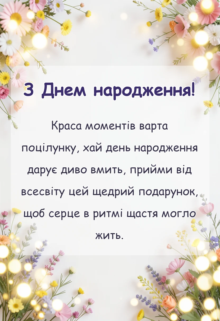 красива листівка: побажання людині на день народження