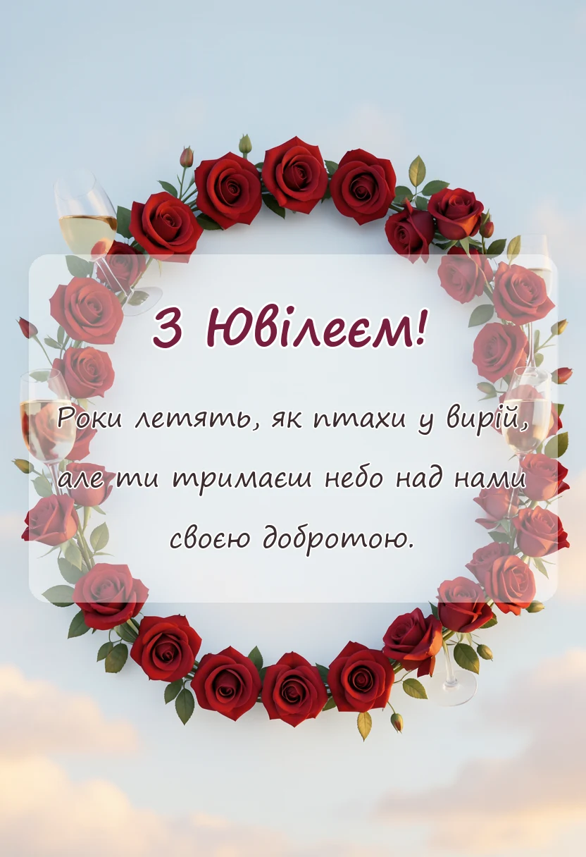 вітальна листівка - привітання з ювілеєм до сліз