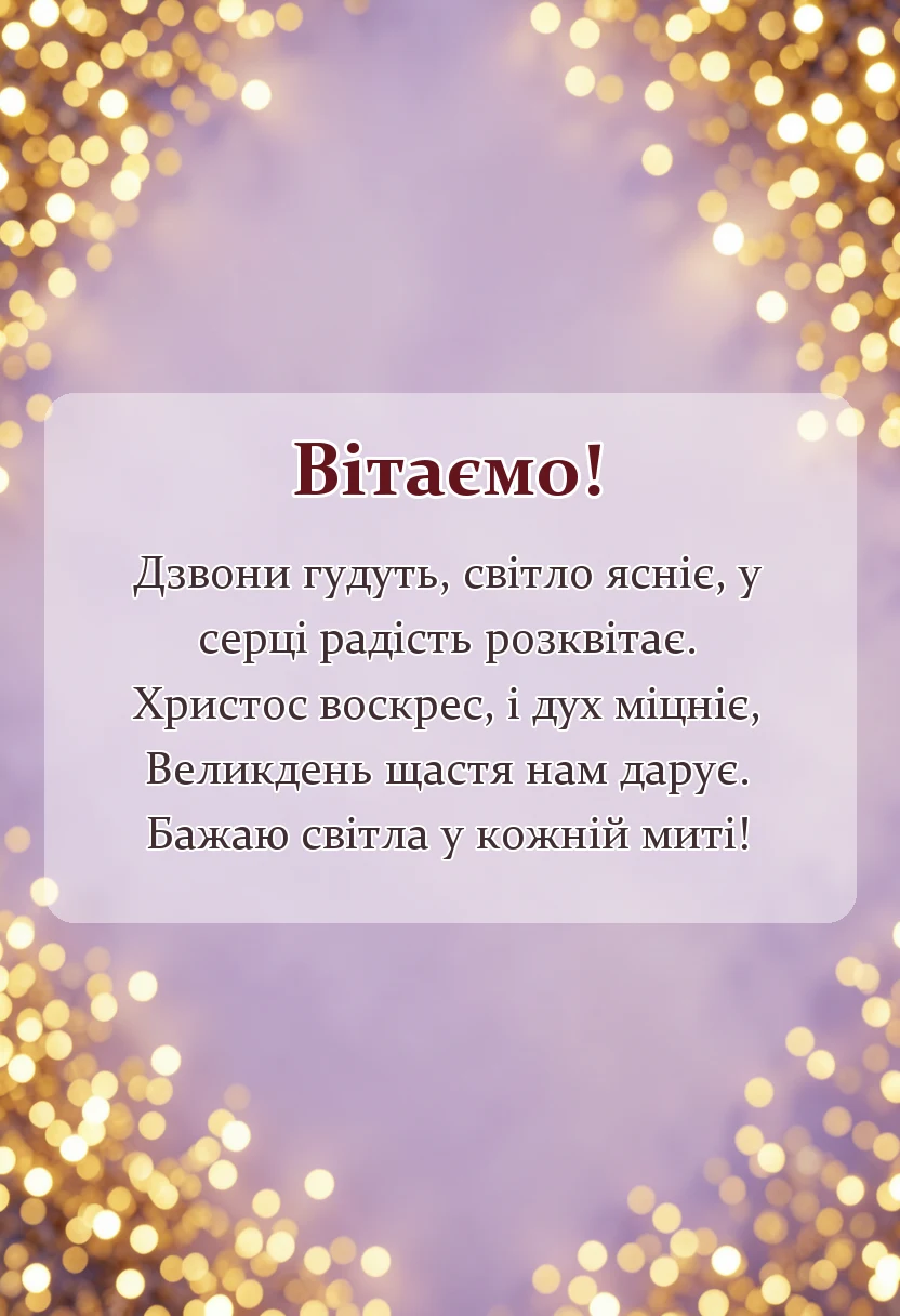 вітальна листівка - привітання христос воскрес