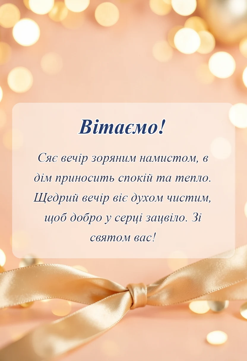 унікальна листівка - побажання на щедрий вечір