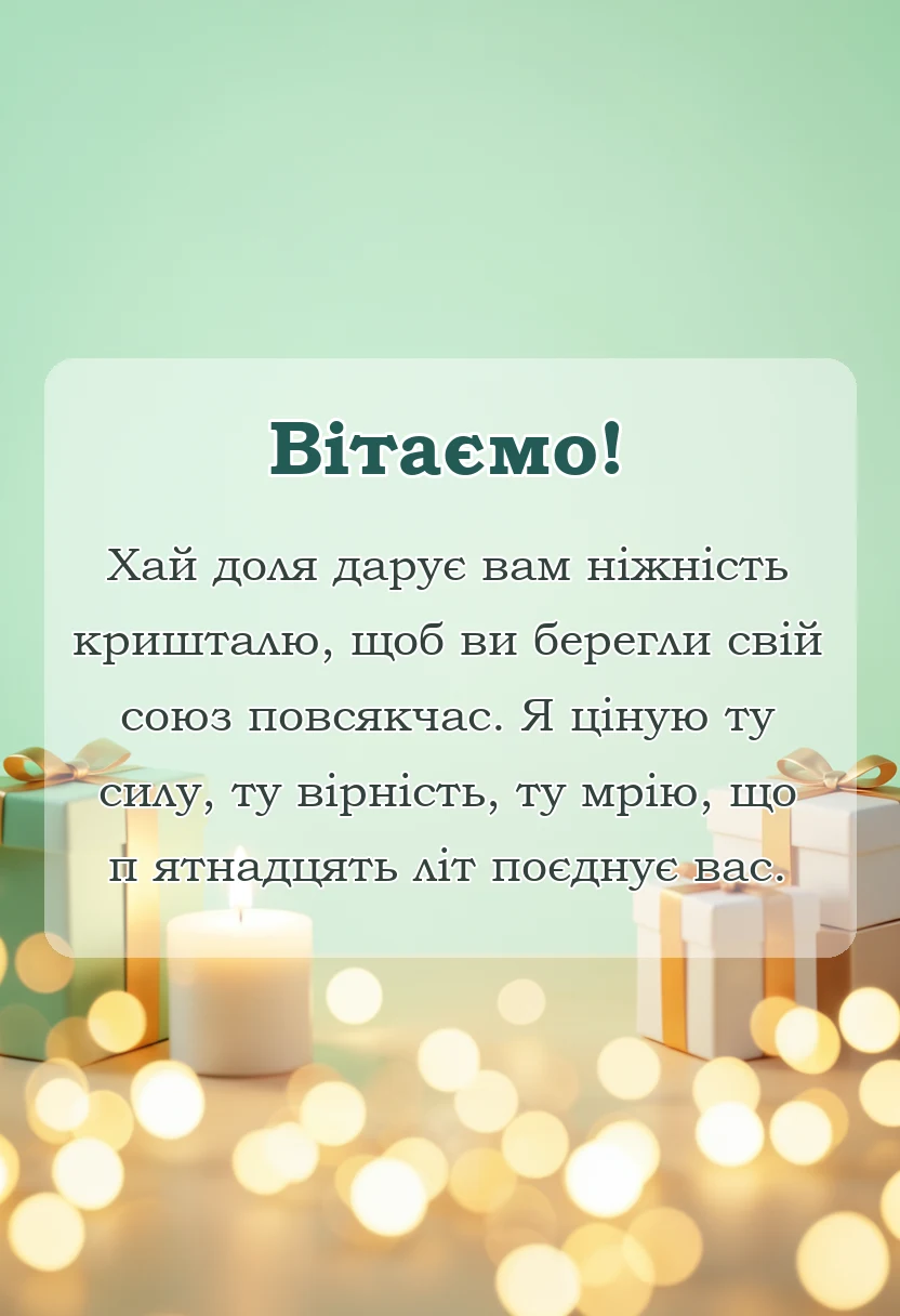 вітальна листівка - картинки з кришталевим весіллям