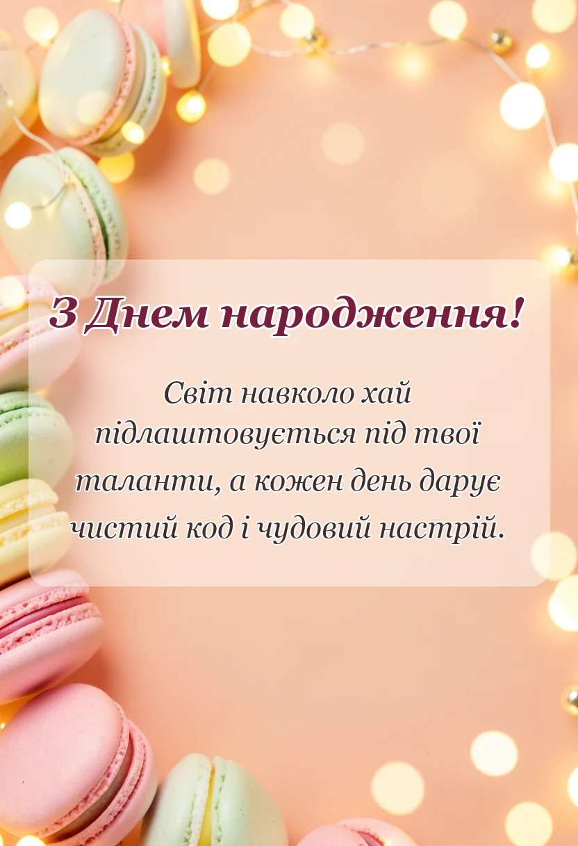 вітальна листівка - привітання програміста з днем народження