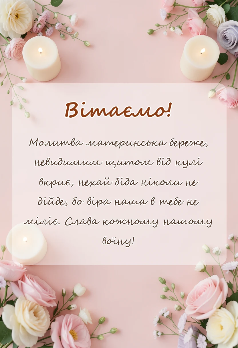 листівка з побажанням - душевні привітання з днем захисника україни