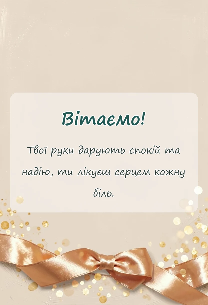 унікальна листівка - привітання з днем медичної сестри своїми словами