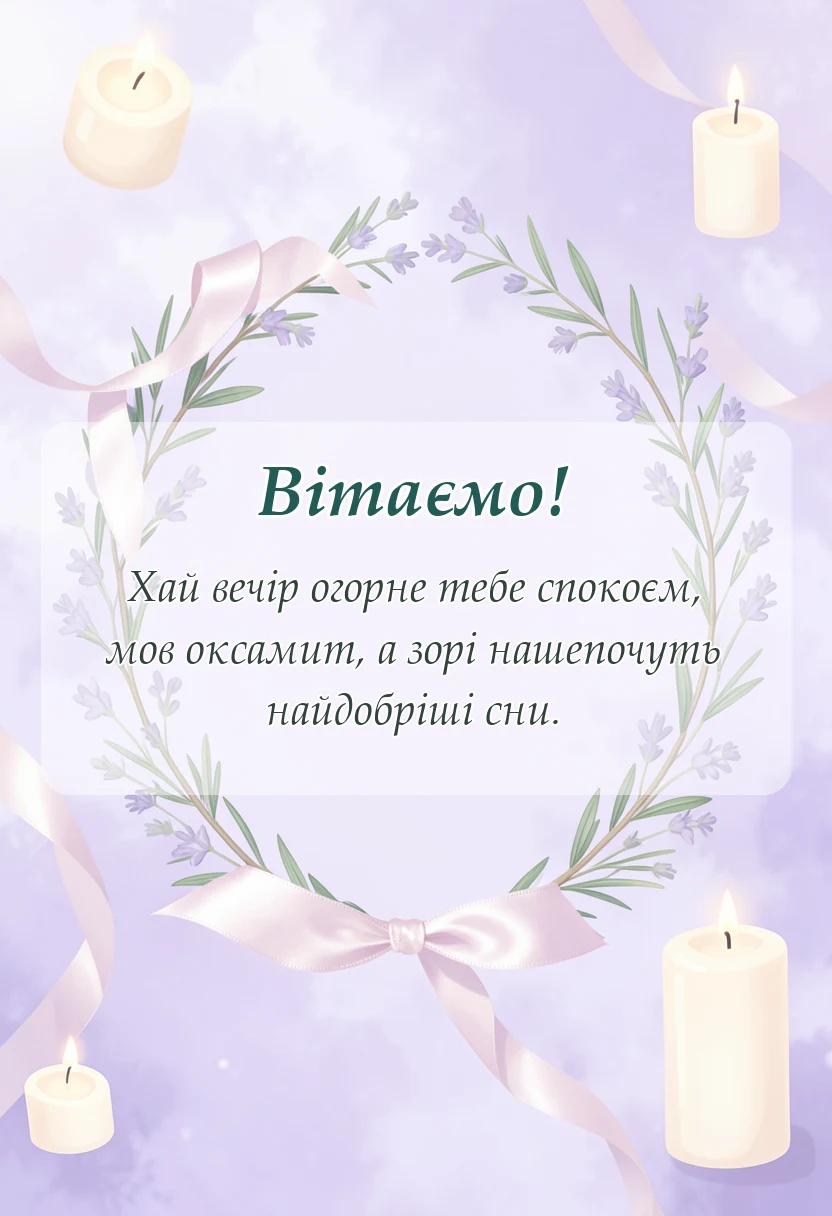 унікальна листівка - теплого вечора побажання
