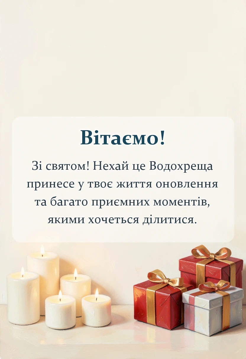 листівка з побажанням - картинки з водохрещем