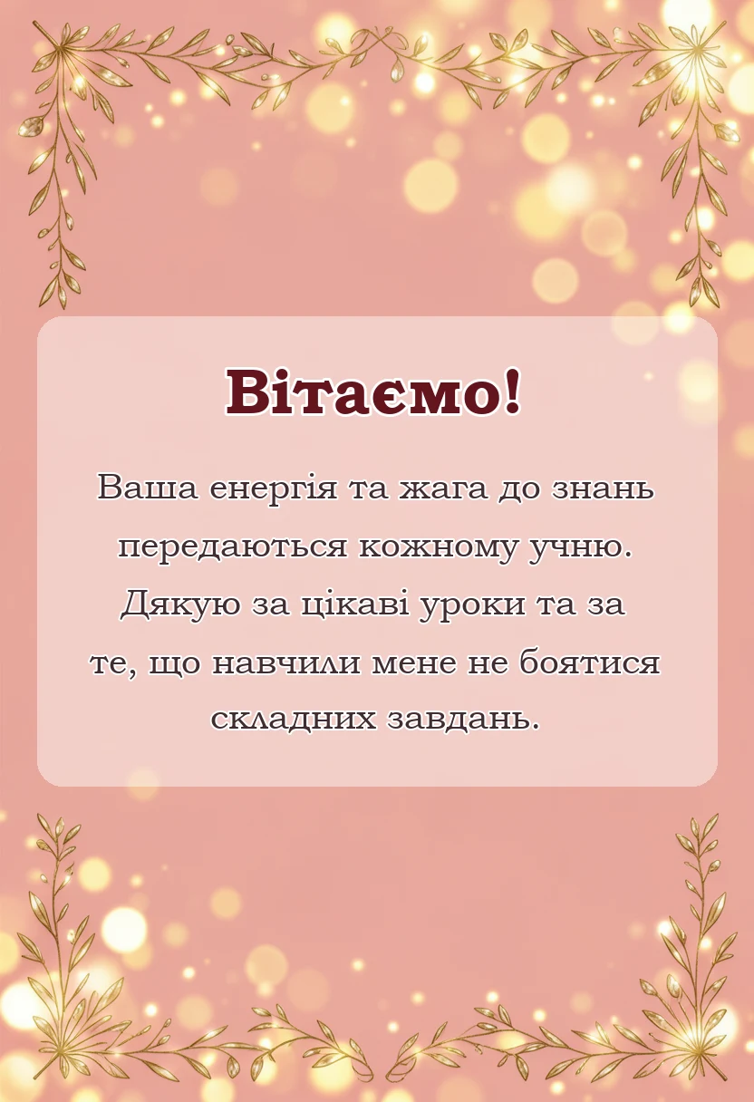 унікальна листівка - слова подяки вчителю
