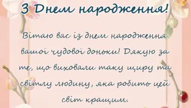 вітальна листівка - вітання батькам з іменинницею