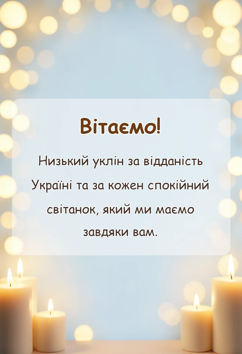унікальна листівка - душевні привітання з днем захисника україни