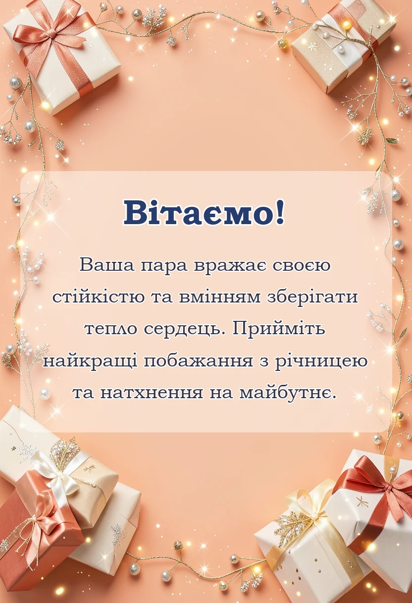 унікальна листівка - привітання з весілля 29 років