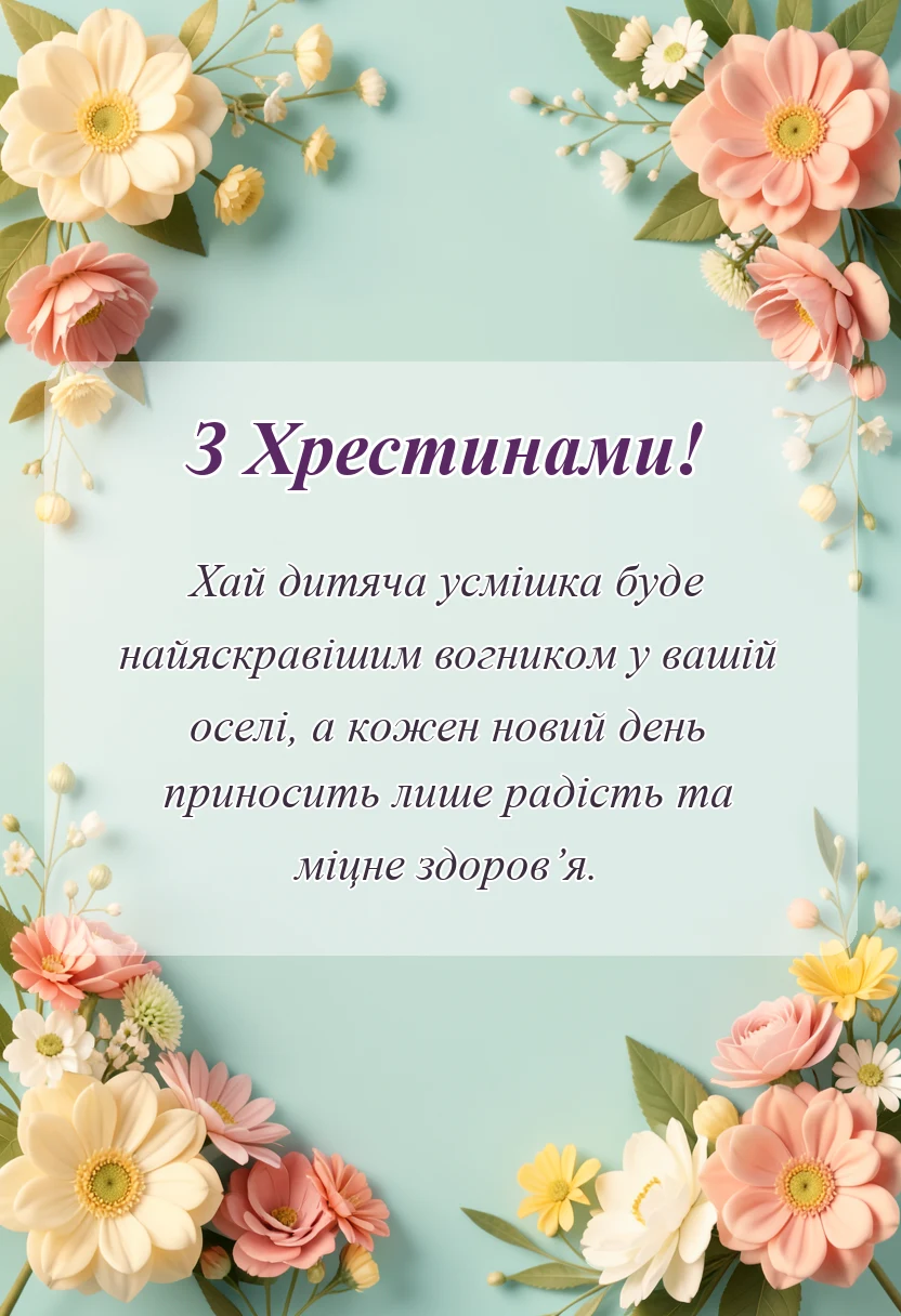 вітальна листівка - тост на хрестинах