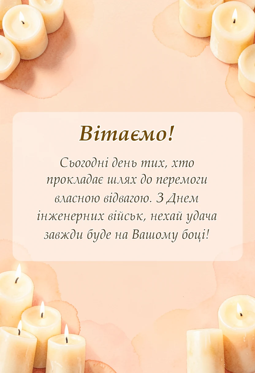 вітальна листівка - привітання з днем інженерних військ україни