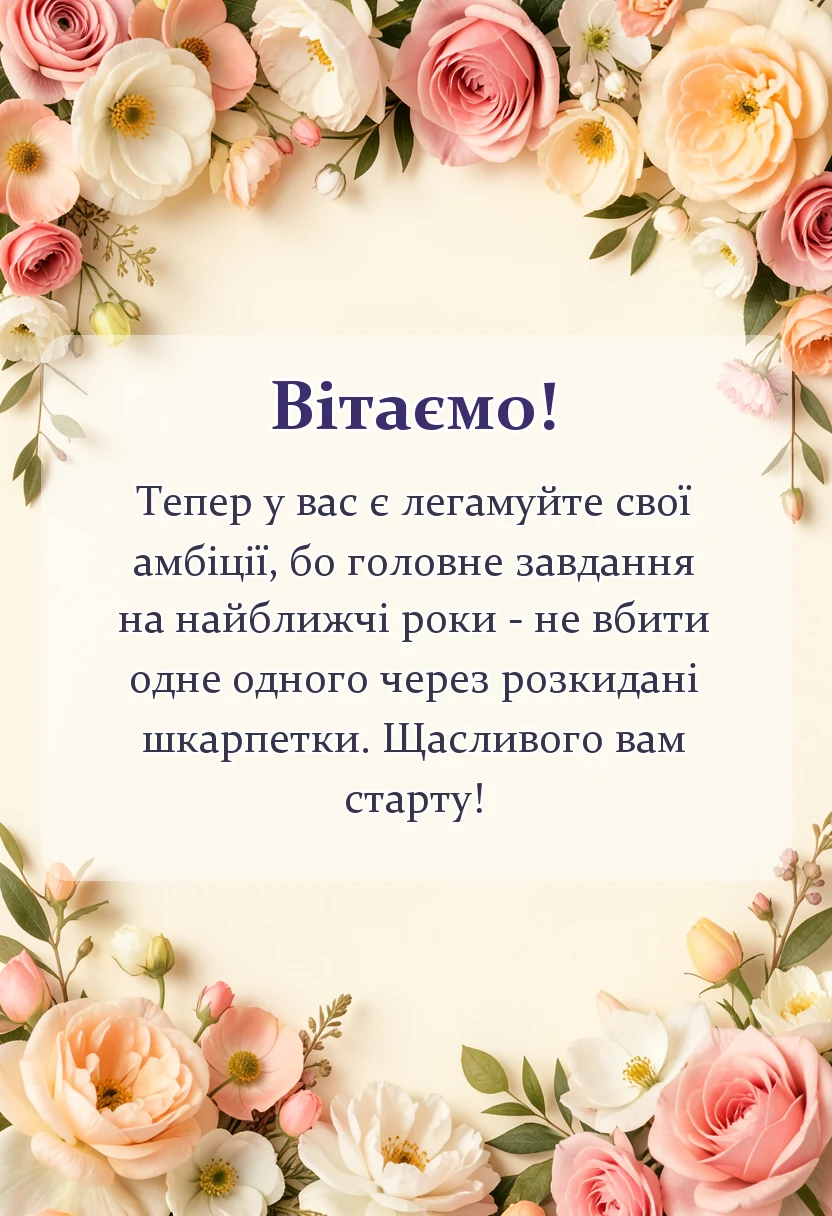 красива листівка: прикольні привітання з днем весілля