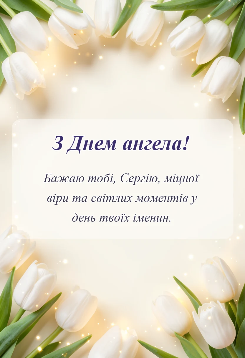 вітальна листівка - день ангела сергія за новим календарем